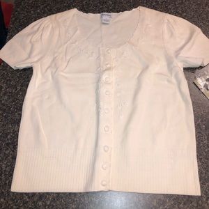 NWT size L white button up blouse